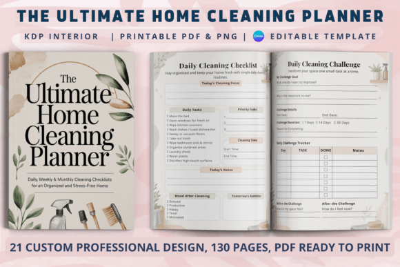 The Ultimate Home Cleaning Planner: Your Key to a Cleaner, Calmer Living Space
