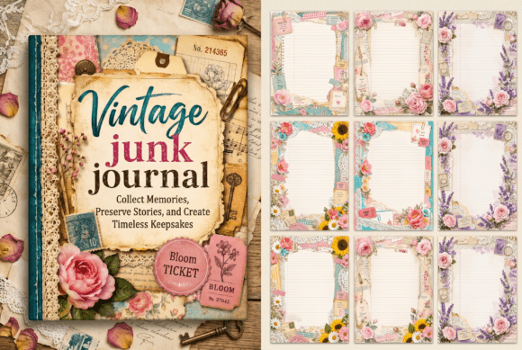 Vintage Junk Journal – Printable for Nostalgic Memory Keeping
